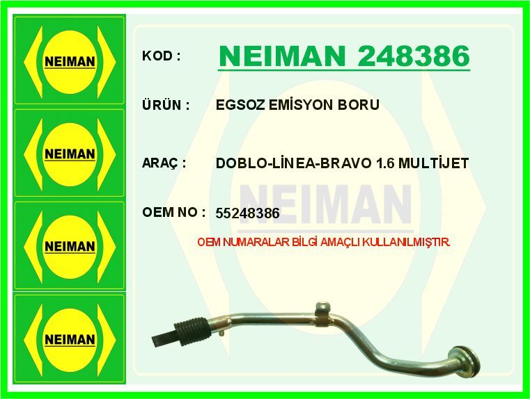 EGSOZ EMİSYON BORU DOBLO-LİNEA-BRAVO 1.6 MULTİJET  55248386