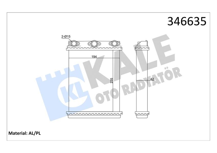 KALORIFER RADYATORU MERCEDES W124 S124 C124  A0028355501