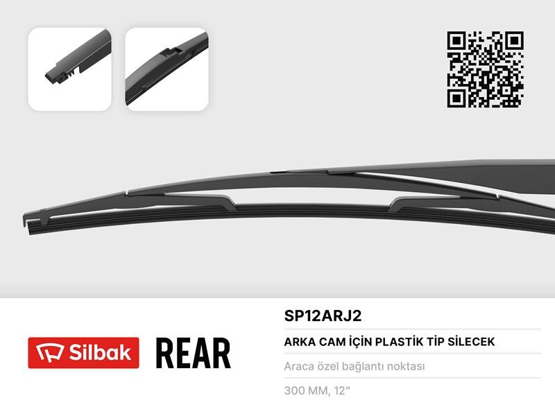 SİLECEK SÜPÜRGESİ ARKA PLASTIK TIP 300mm C4-FIESTA VI- 02> FOCUS II/III SW-MONDEO IV-PICANTO-QASHQAI
