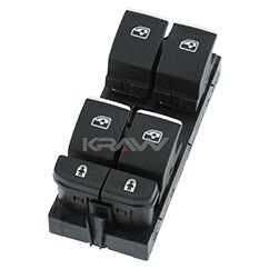 CAM AÇMA DÜĞMESİ SOL DÖRTLÜ  BEYAZ IŞIK KROM TOURAN-TOUAREG-SUPERB-KODIAQ-KAROQ