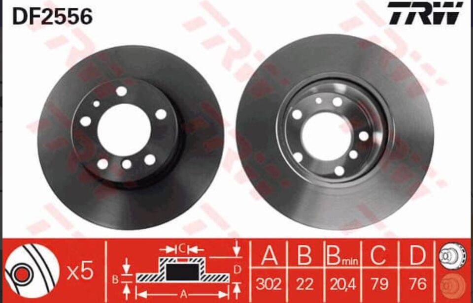 FREN DİSKİ (TAKIM) ÖN HAVALI 302MM BMW 5 SERIE E34 E46