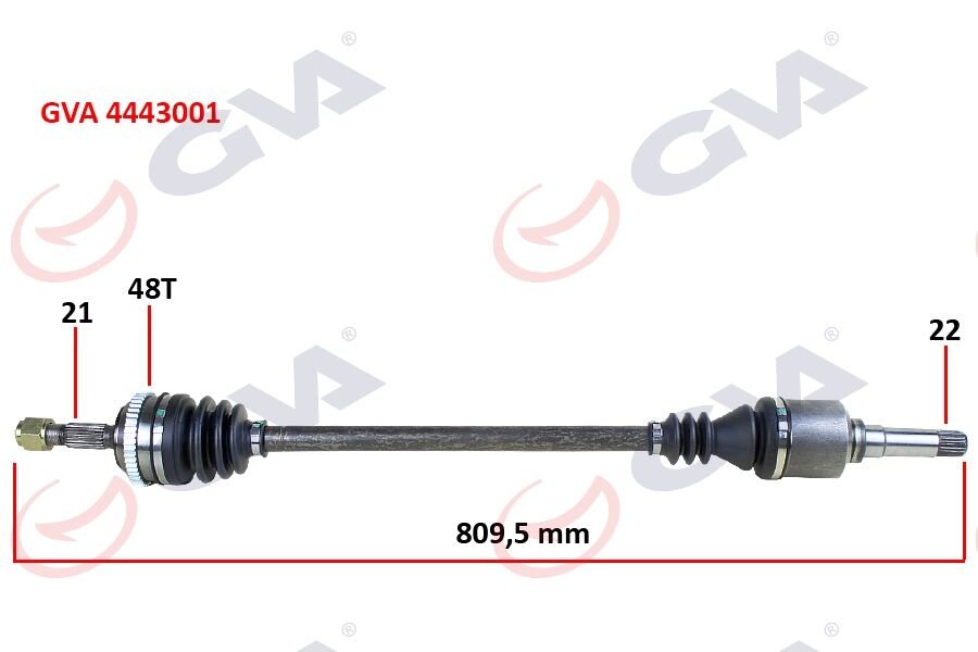 KOMPLE AKS SAĞ PEUGEOT 106 II 1.4i 96-02 ABS Lİ 48DİŞ 809mm  3273.7H