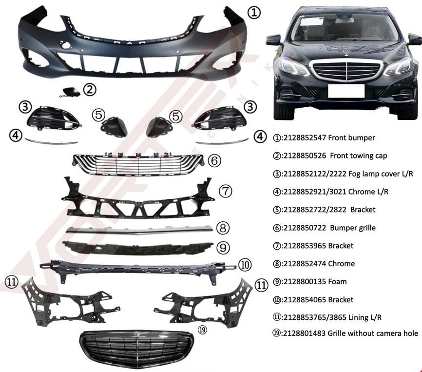 MERCEDES - ÖN TAMPON SET (PANJURLU) ( EXCLUSIVE ) W212 2013- - 2128802547 SET