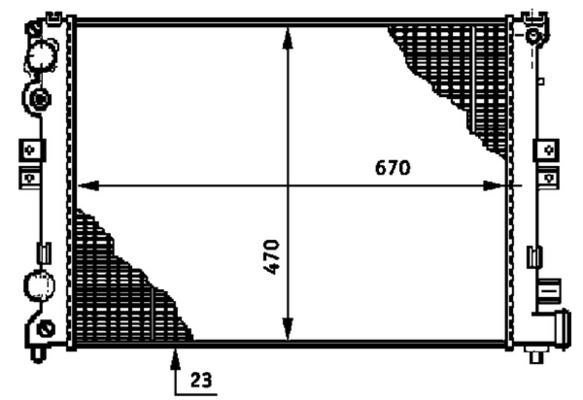 RADYATÖR JUMPY-EXPERT-SCUDO-1.9D-2.0JTD AC KLİMASIZ MEK 669x470x27  1301.W2-1301.W4-1301.P2-1301.P3