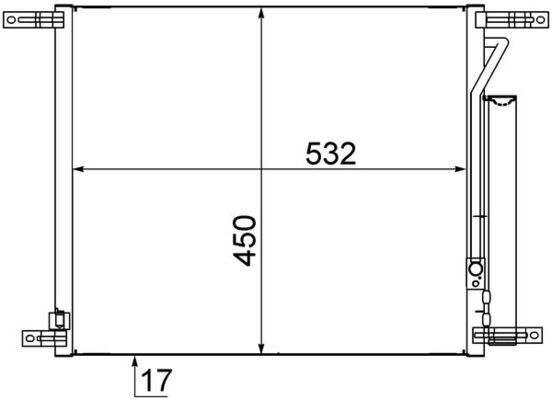 KLİMA RADYATÖRÜ KONDENSER CHEVROLET AVEO AL/AL 515x428x16  96878657-94838817-95227757