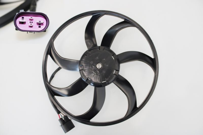 FAN MOTORU SOL A3 ALTEA OCTAVIA SUPERB CADDY III GOLF V-VI 400W 410mm (KONTROL ÜNİTELİ ve KABLOLU)