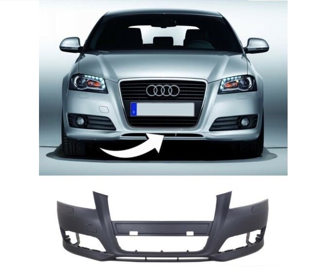AUDİ - ÖN TAMPON ( YIKAMALI SENSÖRSÜZ ) A3 2009- - 8P0807437H / 8P0807105F