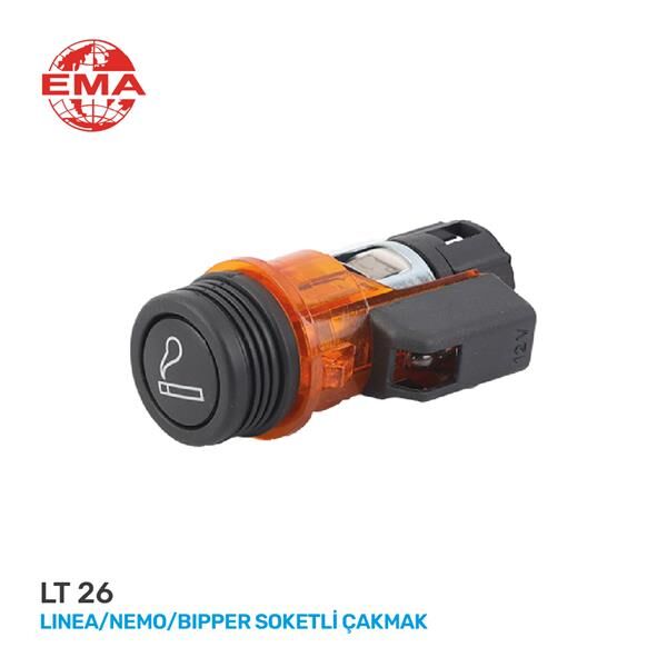 KOMPLE ÇAKMAK SOKETLİ LINEA-NEMO-BIPPER TURUNCU / 3 FİŞLİ