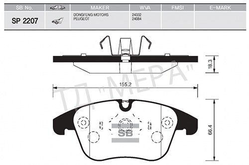 ÖN FREN BALATASI PEUGEOT P206 1.4 1.6 09/98> P306 1.4 1.6 5/93>  4254.94-421.91-4253.20-WVA23205