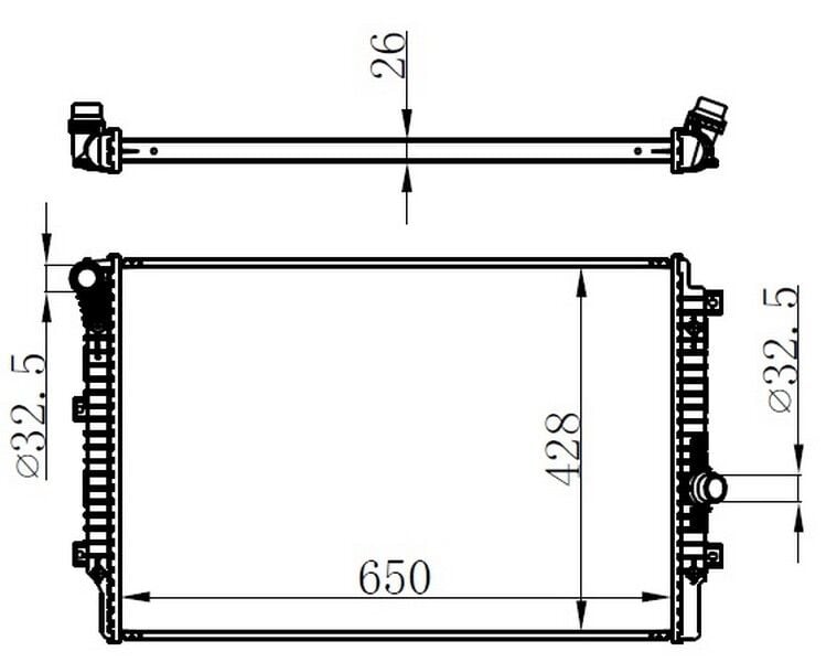RADYATOR BRAZİNG MT 650X628X26 CADDY IV 2.0 TDI 2015 65336