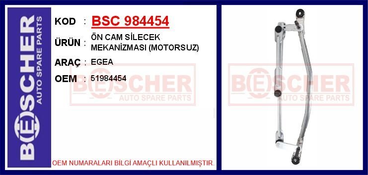 ÖN CAM SİLECEK MEKANİZMASI MOTORSUZ EGEA