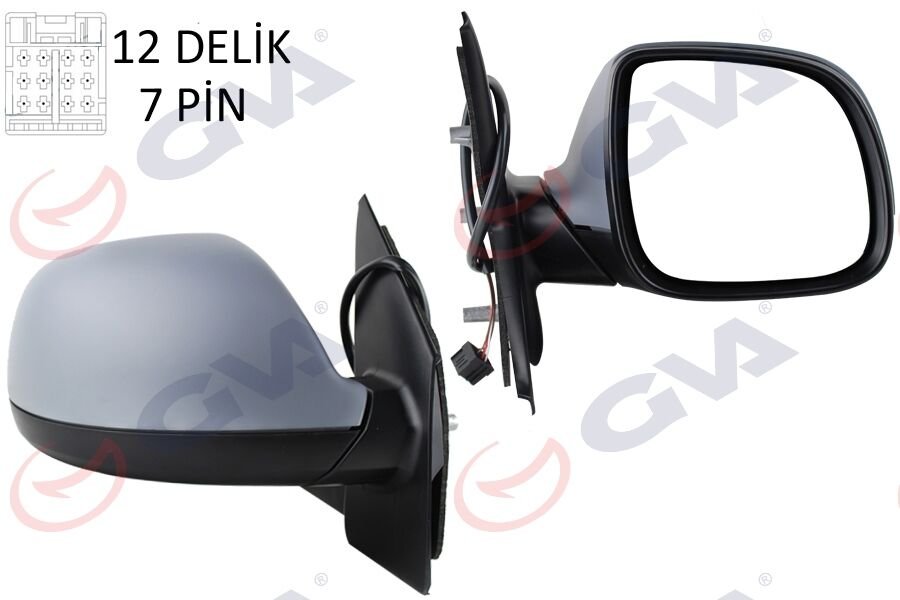 DIŞ DİKİZ AYNASI SAĞ TRANSPORTER T6 CARAVELLE 10 ELEKTRİKLİ ISITMALI KATLANIR ASTARLI KONVEKS 7 FİŞ VM-6196EBPR  7E1857508DA-7E1857528G-7E1857508BN
