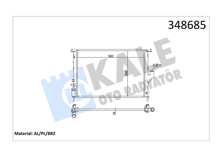 MOTOR SU RADYATÖRÜ DACIA LOGAN 06> SANDERO 08> DUSTER 10> 1.4 1.5dCİ 1.6 AC 585x408x22