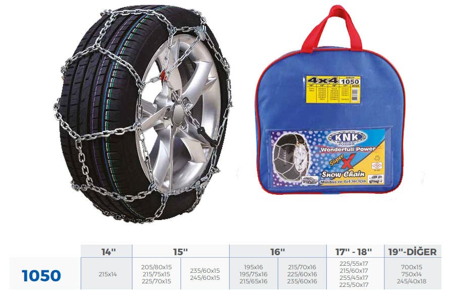PATİNAJ ZİNCİRİ TAKMATİK ÇAPRAZ 13-14-15-16 JANT ZİNCİR EBATLARI İÇİN RESİME BAKINIZ