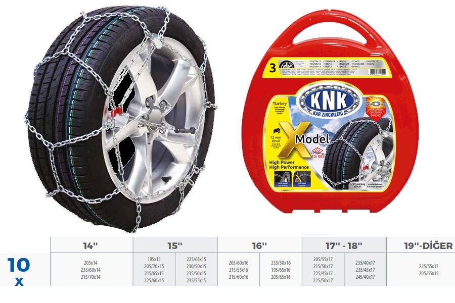 PATİNAJ ZİNCİRİ BİNEK VE HAFİF TİC.ARAÇ SERME 12-13 JANT 155x12 ZİNCİR EBATLARI İÇİN RESİME BAKINIZ