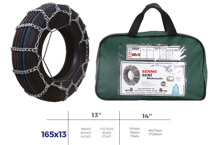PATİNAJ ZİNCİRİ TAKMATİK ÇAPRAZ 15-16-17-18-49 JANT ZİNCİR EBATLARI İÇİN RESİME BAKINIZ