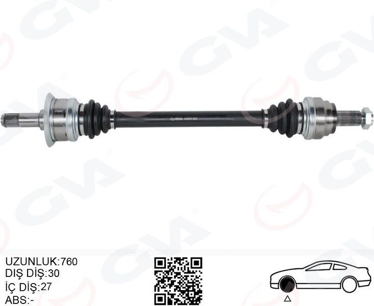 KOMPLE AKS ARKA SOL BMW N20 F10 F12 F13 F06 760MM DİŞ 30 DİFERANSİYEL DİŞ 27