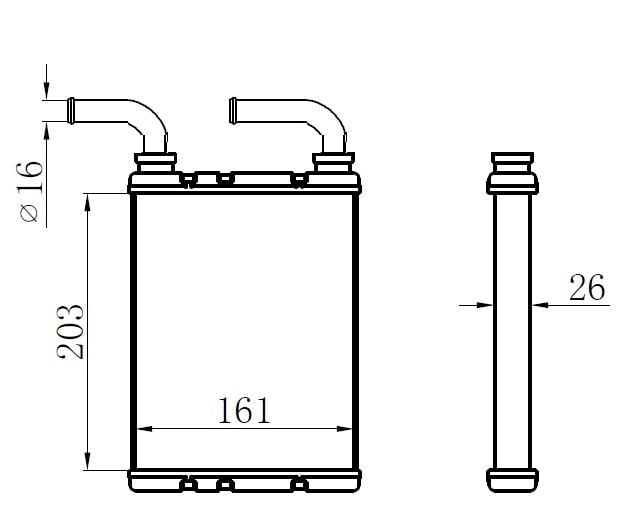 RADYATOR BRAZİNG MT 600X418X16 KALOS/ AVEO 1.2İ/1.6İ 05