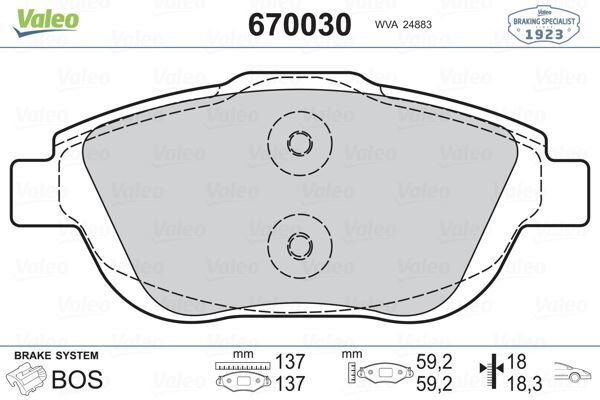 ÖN FREN BALATASI CORSA F 19> CROSSLAND 17> MOKKA 20> C3 II-III-AIRCROSS 09> C4 14> 208 19> 2008 19> DS3 15> 15 İNÇ 283mm