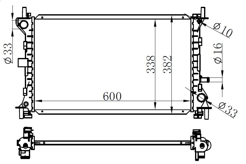 RADYATÖR ASTRA F 1.4-1.6-1.8-2.0 AC MEK 590x377x34  1300116-1300147-1300116-1300147