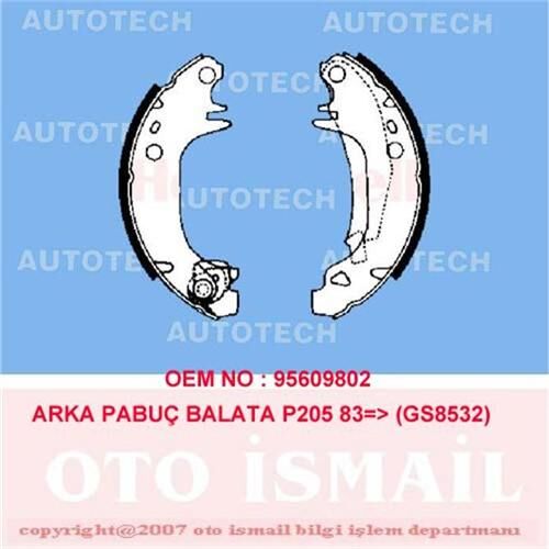 ARKA PABUÇ BALATA CITROEN VISA 1.6GTİ 1.7D 180x32 GS8532  95609802-95609801