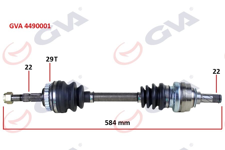 KOMPLE AKS SOL ASTRA F-VECTRA A 1.4i-1.6 16V 92-98 ABS LI 29 DİŞ 584mm