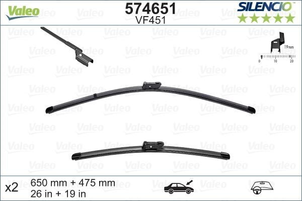 SİLECEK 650/480cm x2 FLATBLADE-MUZ TİPİ VM451 FORD MONDEO IV 07 > VOLVO C70 06 >  7S71S17528AA-1537084-31276070