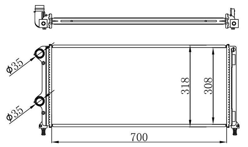 RADYATÖR DOBLO 1.9 JTD-1.3MTJ MEK AC KLİMASIZ 700x305x38 -46807378  55174187-51779233-51861635