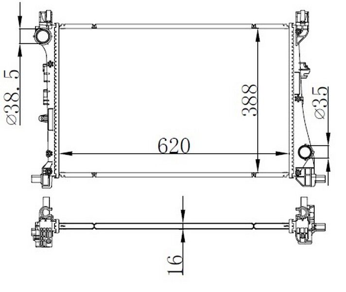 MOTOR SU RADYATÖRÜ FIAT EGEA 15> 1.3D MTJ 1.4 AL-PL-BRZ 620x388x16