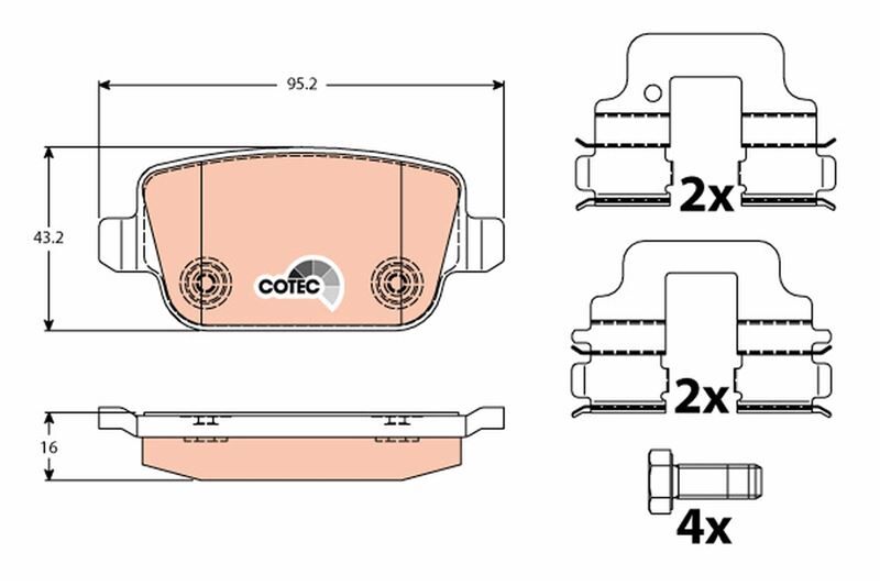 ARKA FREN BALATASI MONDEO IV CA2 07>14 S-MAX 09> 06> S-MAX 09> KUGA I 08>12 GALAXY III 06> VOLVO S80 II 06> S80 07> V70 06> V70 07> XC70 06> FREELANDER 2 2.2