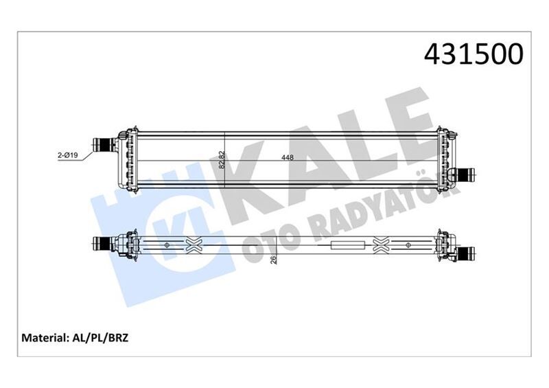 RADYATÖR CAPTUR-CLIO V LT 1.5DCI AL/BRZ 448X83X26