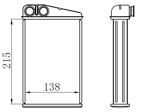 RADYATÖR BRAZİNG KALIN TİP PEUGEOT 206 98 > 380X538X22 MEK.  1330.38-1330.H5-1330.F8-1330.B3