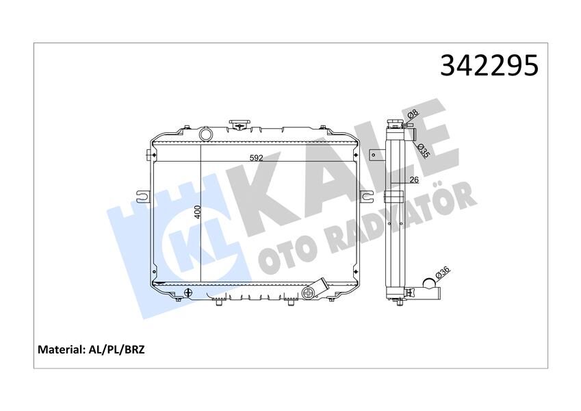 RADYATÖR HYUNDAI- H100 BUS-H1-STRAEX AL-PL-BRZ  253004B000-253004B100-253104B000