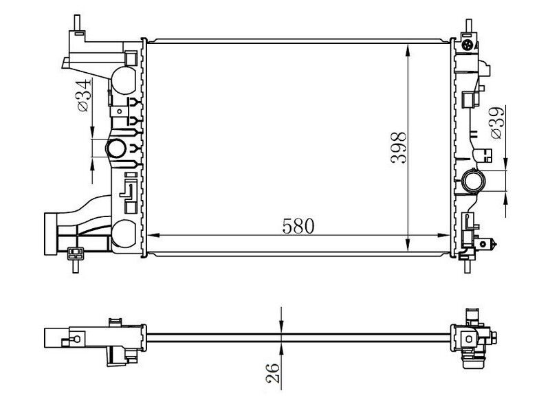 RADYATÖR R19 ALIZE 1.6 ENJ. 88 > MEK. 430x388x34 MT  7702253648-7702247653