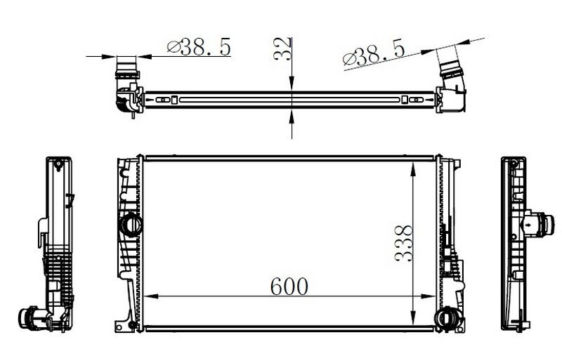 RADYATÖR GOLF VII-A3 1.2-1.4-1.6TDİ 12 > MEK 650x395x23 MT  5Q0121251EM