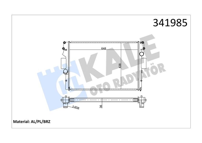 SU RADYATÖRÜ IVECO DAILY III-IV 06-11 MT BRAZING 648x438x36 500039637