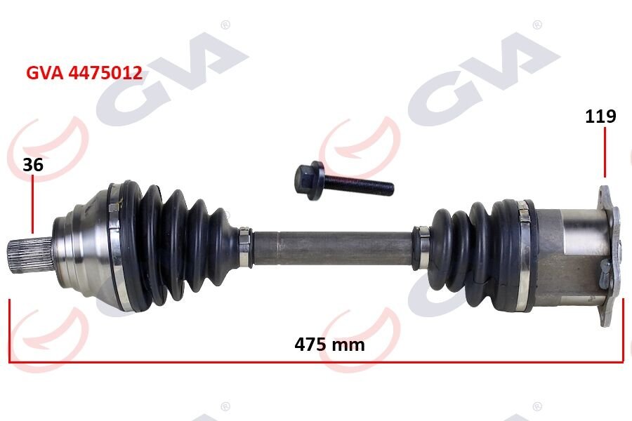 KOMPLE AKS SOL CADDY-GOLF5-JETTA-PASSAT 1.9-2.0 TDİ 03-09 475mm  1K0407271BF-1K0407271BQ-1K0407271