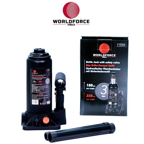 HİDROLİK ŞİŞE KRİKOSU 3 TON 180-350MM GARAJ EKİPMANLARI HIRDAVAT