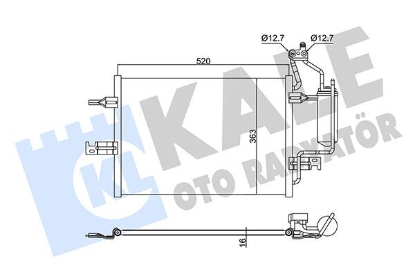 KLİMA RADYATÖRÜ OPEL MERIVA A MPV 1.6 1.4 16V 1.7 DTI 1.8 03-10 KURUTUCU İLE BRAZING AL-AL 520x363x16
