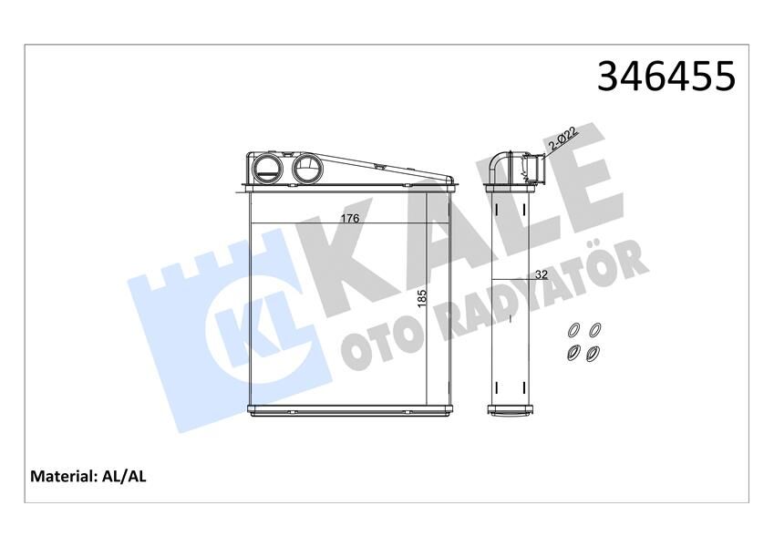 KALORİFER RADYATÖRÜ BRAZİNG CADDY III-GOLF V-VI-JETTA III-OCTAVIA-TOURAN-ALTEA-LEON-A3-Q3-TOLEDO