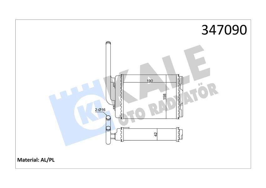 KALORİFER RADYATÖRÜ TWNG 1.2İ 93 > 175X152X26 OTO.-MEK.