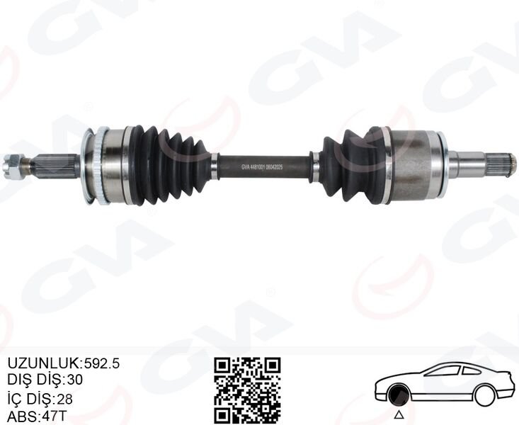 KOMPLE AKS SOL MITSUBISHI L200 30 x 592.5 x 28 2.5L 4D56 DI-D Tdi Euro4 CR 4x4 KB4T 07-10