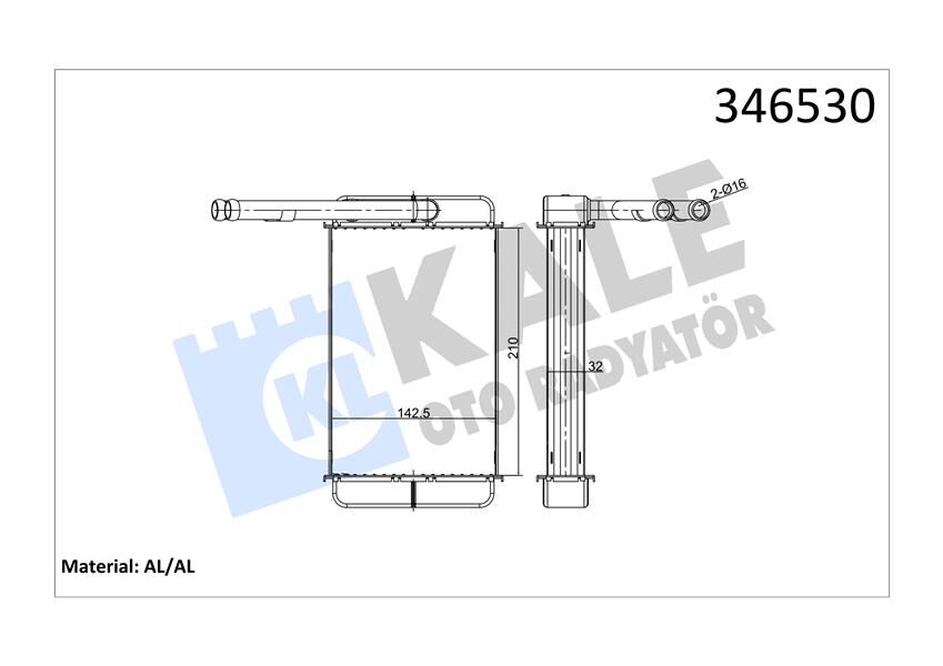 KALORIFER RADYATORU TRANSIT 2.0 2.5D 85>92 T12 T15 92>00 BRAZING
