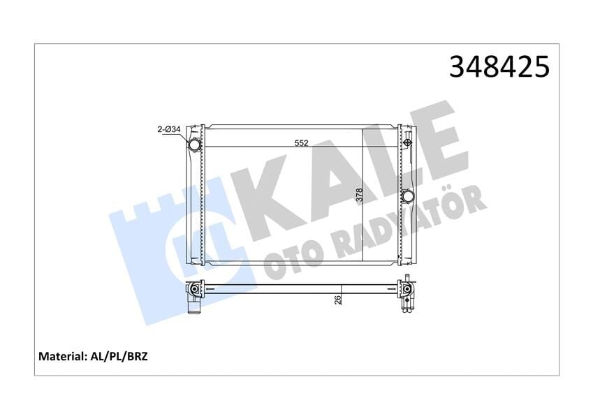 RADYATÖR BRAZİNG COROLLA D4D 07 > 545x370x26