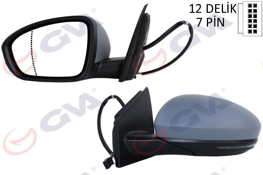 DIŞ DİKİZ AYNASI SOL MEGANE IV 15> ELEKTRİKLİ ISITMALI SİNYALLİ ASTARLI ASFERİK VM-6142EHPAL  963028559R-963027812R