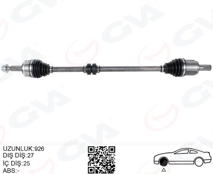 KOMPLE AKS SAĞ HYUNDAI BAYON 1.0L 1.4L G3LE G4LC 21-> 25x27 komple boy 926mm