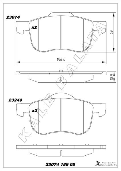 ÖN BALATA VOLVO S60 00-10 S80 98-06 V70 97-07 XC70 00-07 S70 97-00  8634921-8623861-31262503-WVA23072