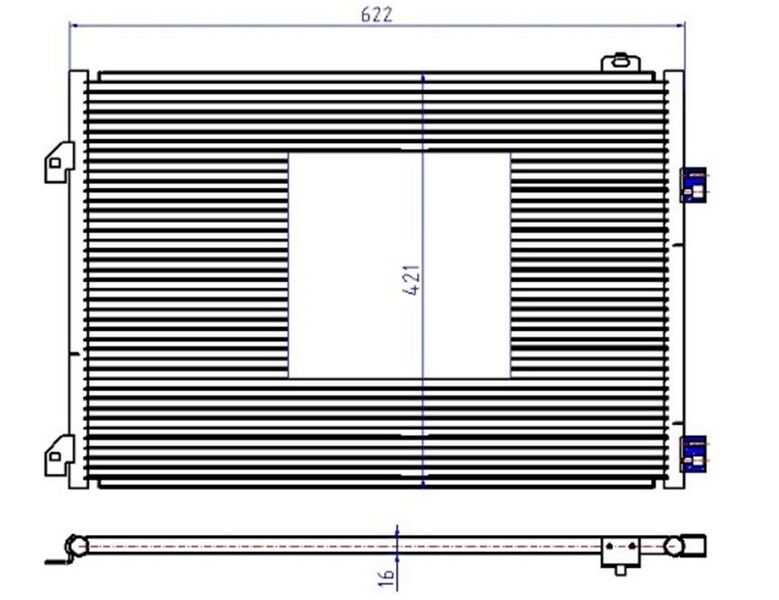 KLİMA KONDENSERİ CLIO SYMBOL 1.5 DCI 04> MEK 658x411x16