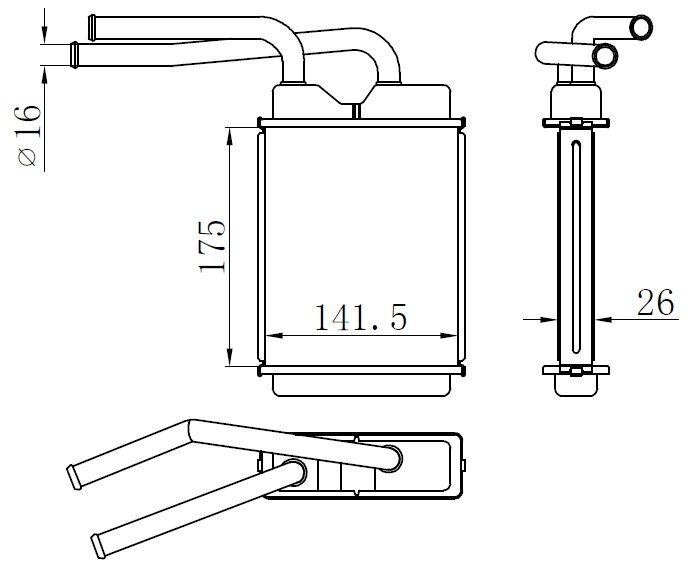 KALORİFER RADYATÖRÜ BRAZİNG TWNG 1.2İ 93 > 175X152X26 OTO.-MEK.