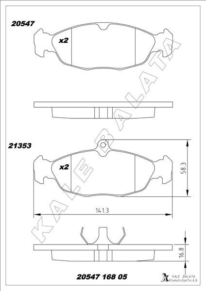 ÖN BALATA ASTRA F-CORSA A B -VECTRA A-TIGRA- 94-00 COMBO 1.4-1.6i-1.7 D 92-00 GDB1040  1605907-1605881-1605087-WVA20547